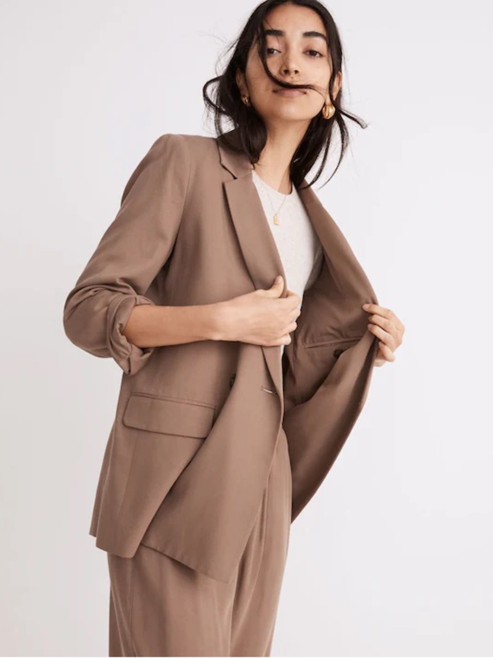 Madewell Drapeweave Caldwell Double-Breasted Blazer / Castle Rock colour Size XL